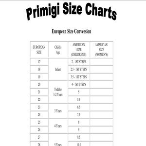 Primigi Size Chart Shoes